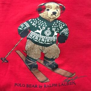 Ralph Lauren Red Polo Bear Ski Sweater